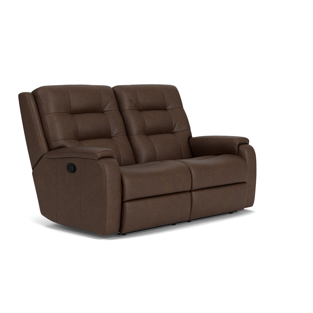 Arlo Transitional Leather Reclining Loveseat | Flexsteel