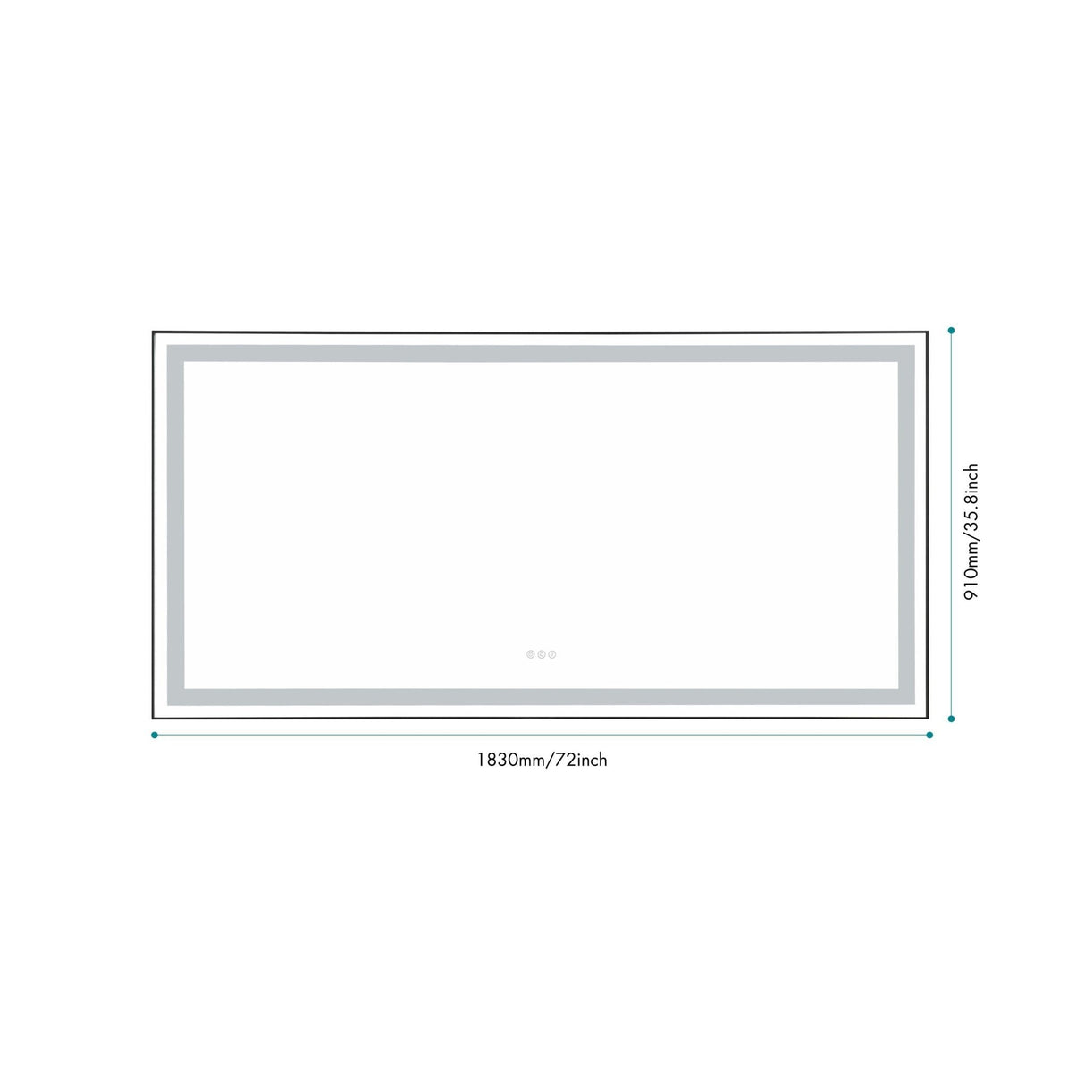 72 in. W x 36 in. H Black Framed LED Single Bathroom Vanity Mirror in Polished Crystal Bathroom Vanity LED Mirror with 3 Color Lights Mirror for Bathroom Wall Smart Lighted Vanity Mirror | Home Elegance USA