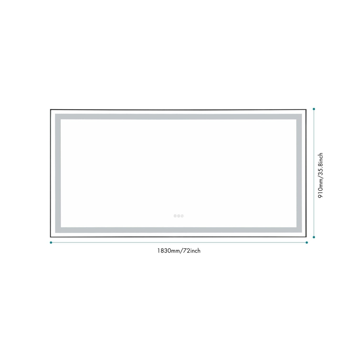 72 in. W x 36 in. H Black Framed LED Single Bathroom Vanity Mirror in Polished Crystal Bathroom Vanity LED Mirror with 3 Color Lights Mirror for Bathroom Wall Smart Lighted Vanity Mirror | Home Elegance USA
