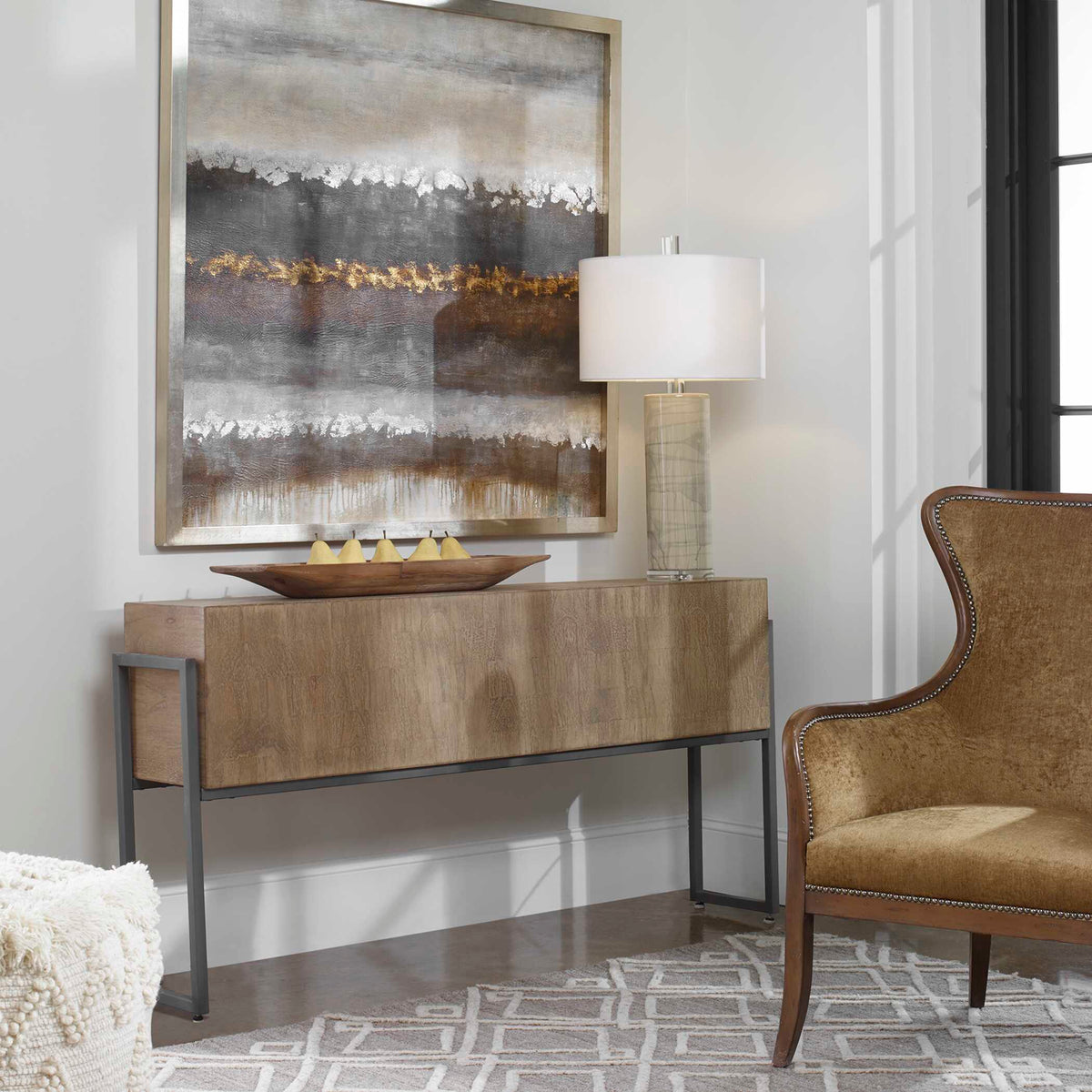 Nevis Contemporary Console Table - Light Brown by Uttermost - View 5
