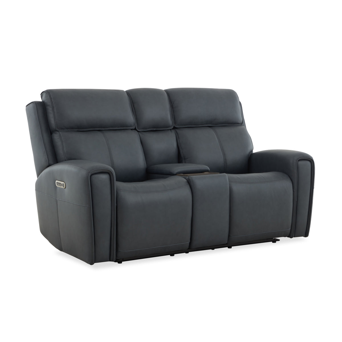 Warren Power Reclining Loveseat With Console, Power Headrest & Lumbar - Black | Flexsteel