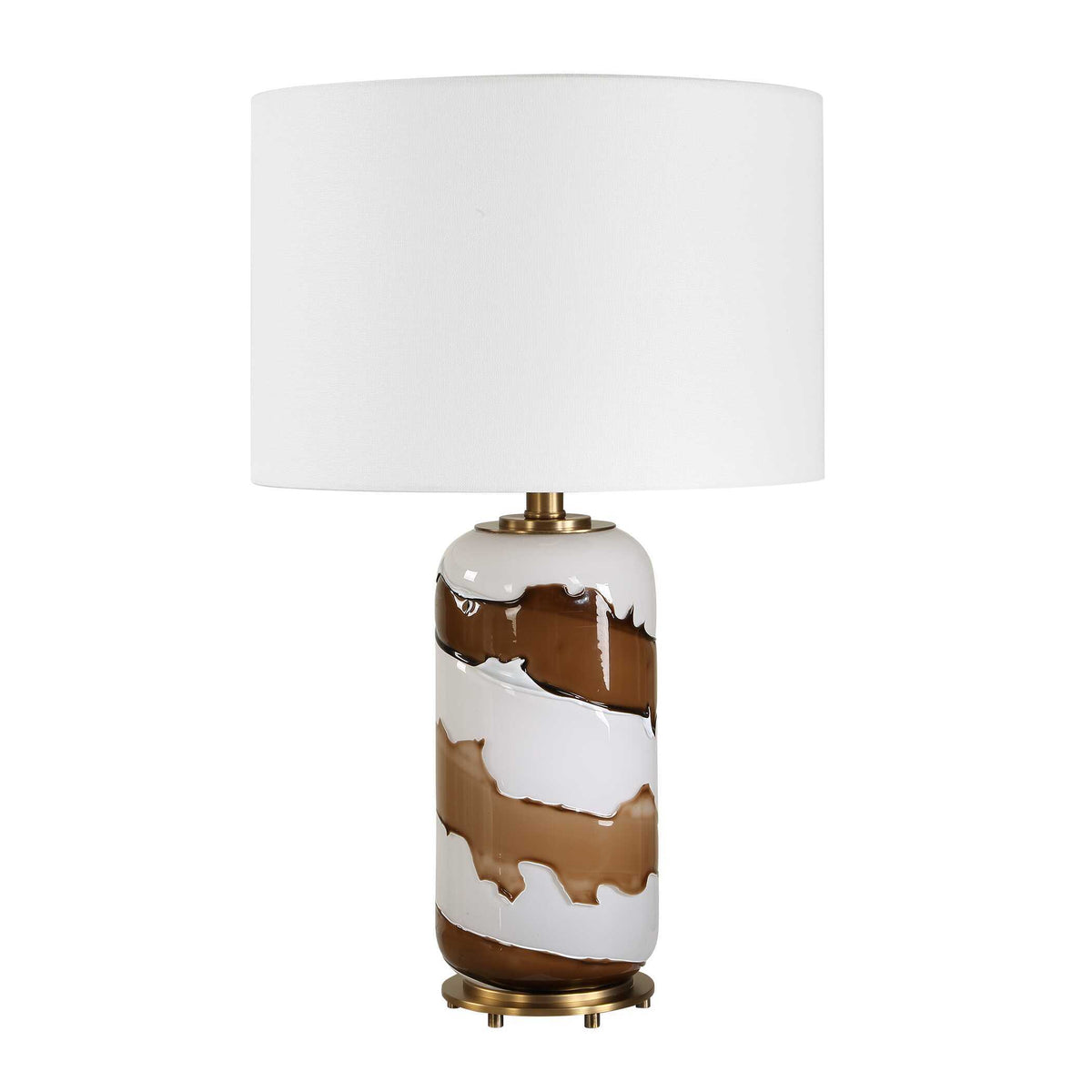 Ararat Swirl Table Lamp - Dark Brown / White by Uttermost - View 4