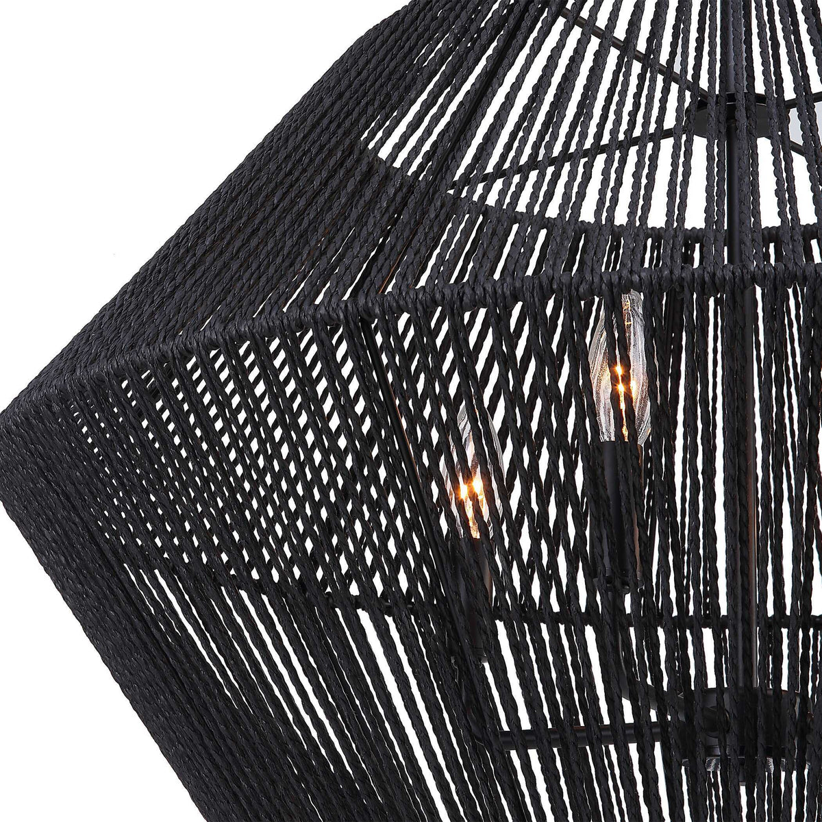 Suva 4 Light Rope Pendant - Black by Uttermost - View 6