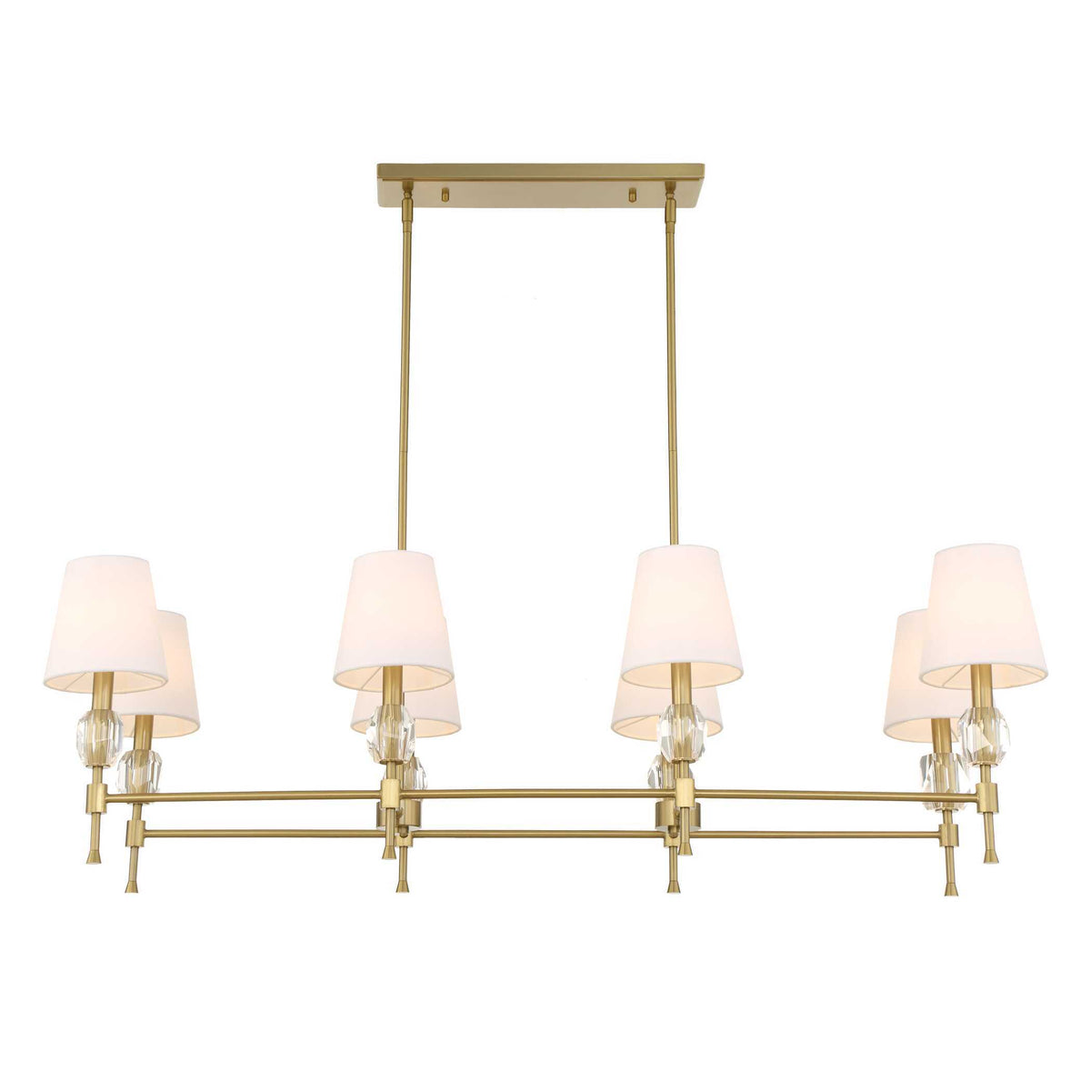 Arques 8 Light Linear Chandelier White / Gold - Gold / White by Uttermost - View 9