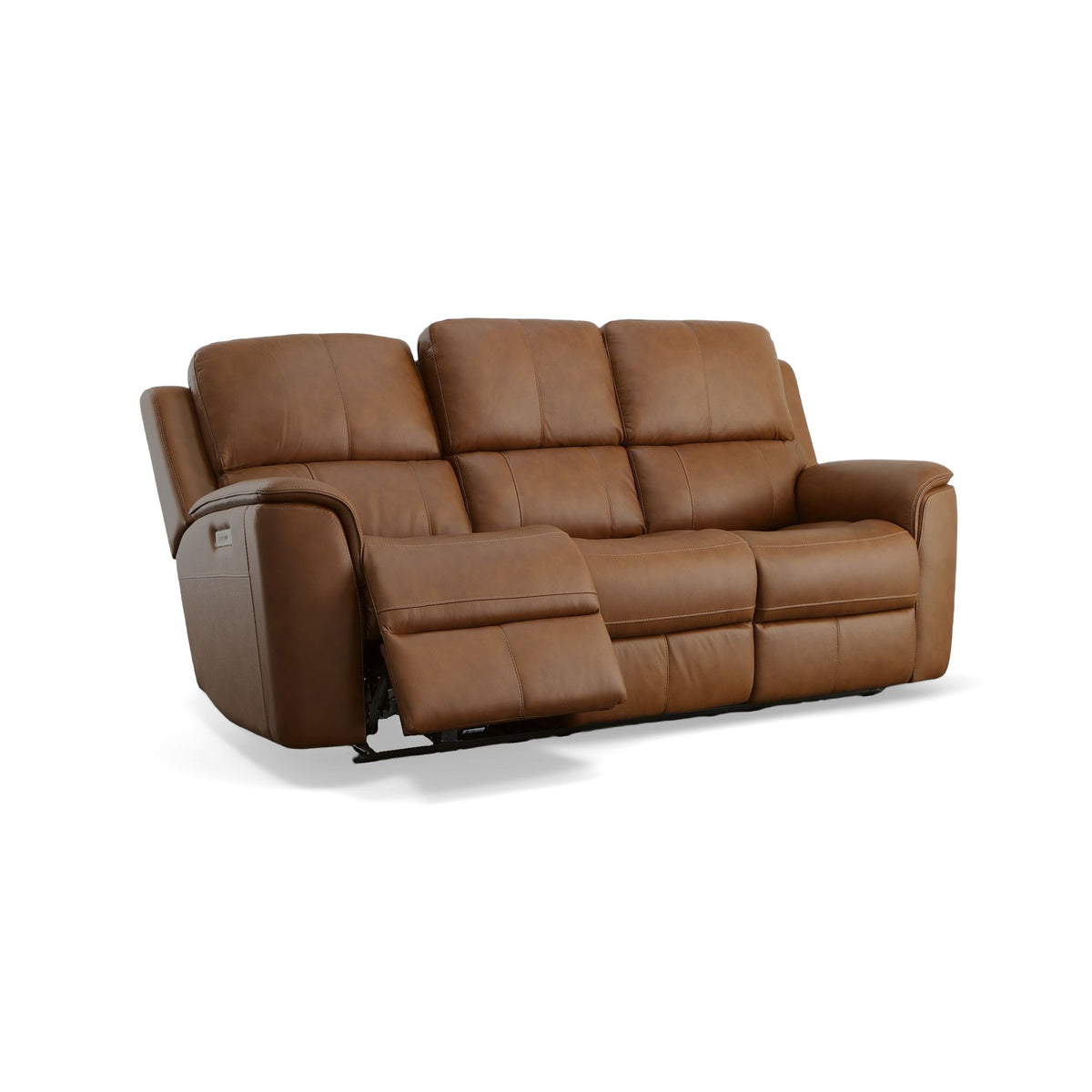 Henry Power Reclining Sofa With Power Headrests & Lumbar - Caramel | Flexsteel
