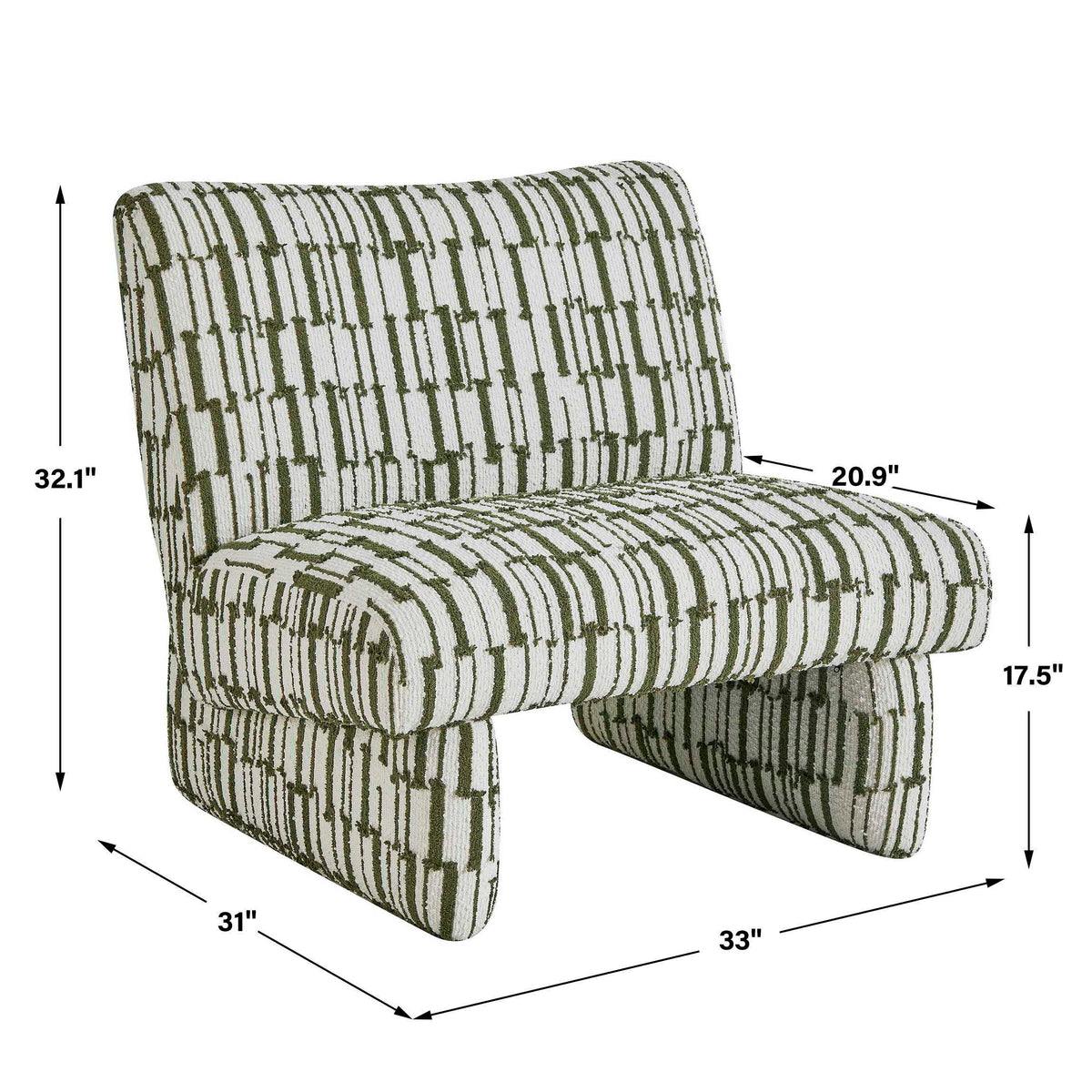 Willa Accent Chair - Green / White by Uttermost - View 9