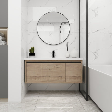 48 Inch Bathroom Cabinet With Sink,Soft Close Doors and Drawer,Float Mounting Design,48x18 - BVC00948IMO(KD - Packing) | Home Elegance USA