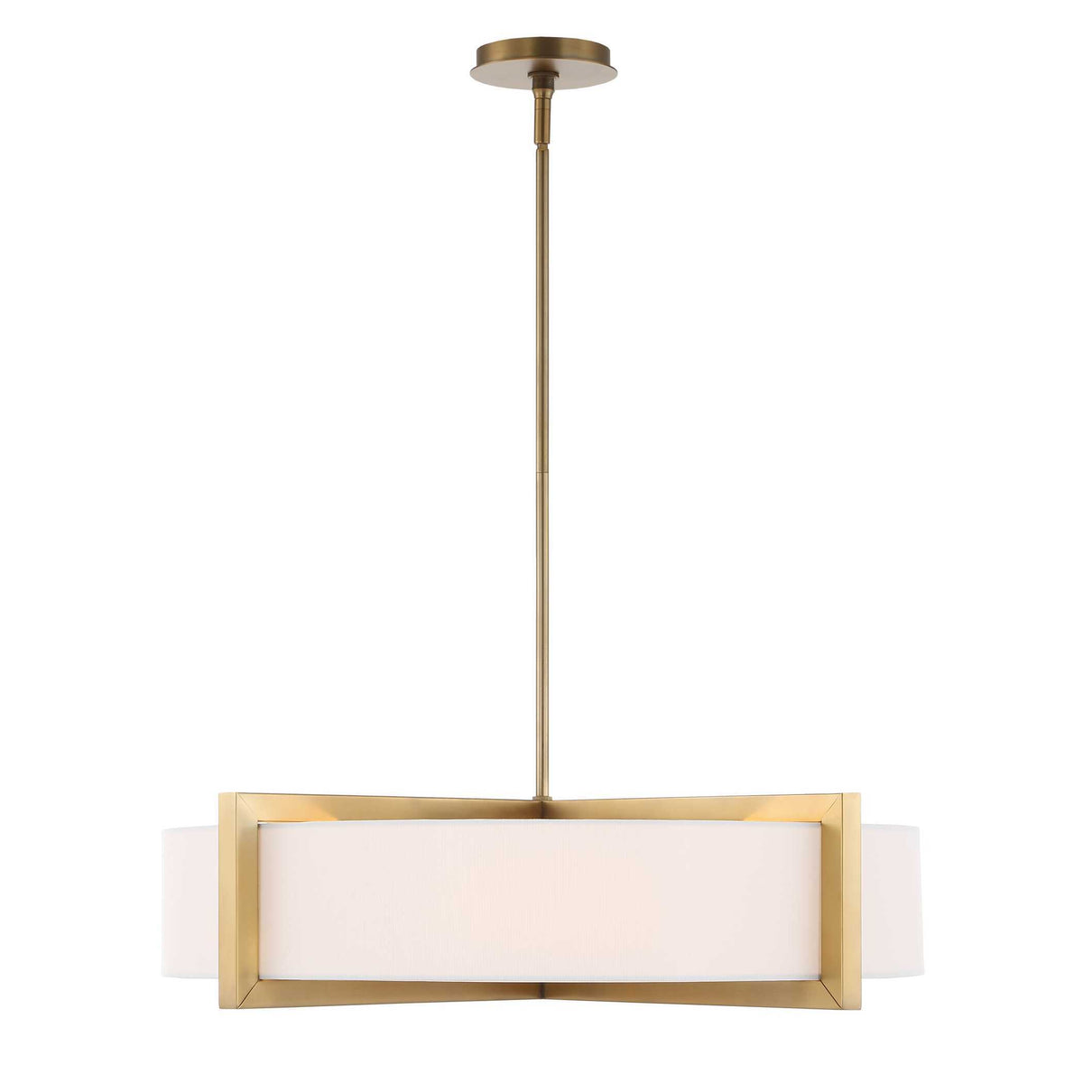 Cresson 4 Light Drum Pendant White / Gold - Gold / White by Uttermost - View 9