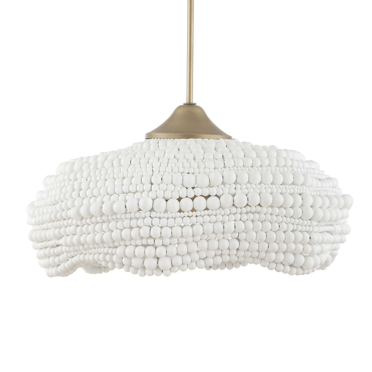 Biddeford 5 Light Beaded Pendant - Gold / White by Uttermost - View 4