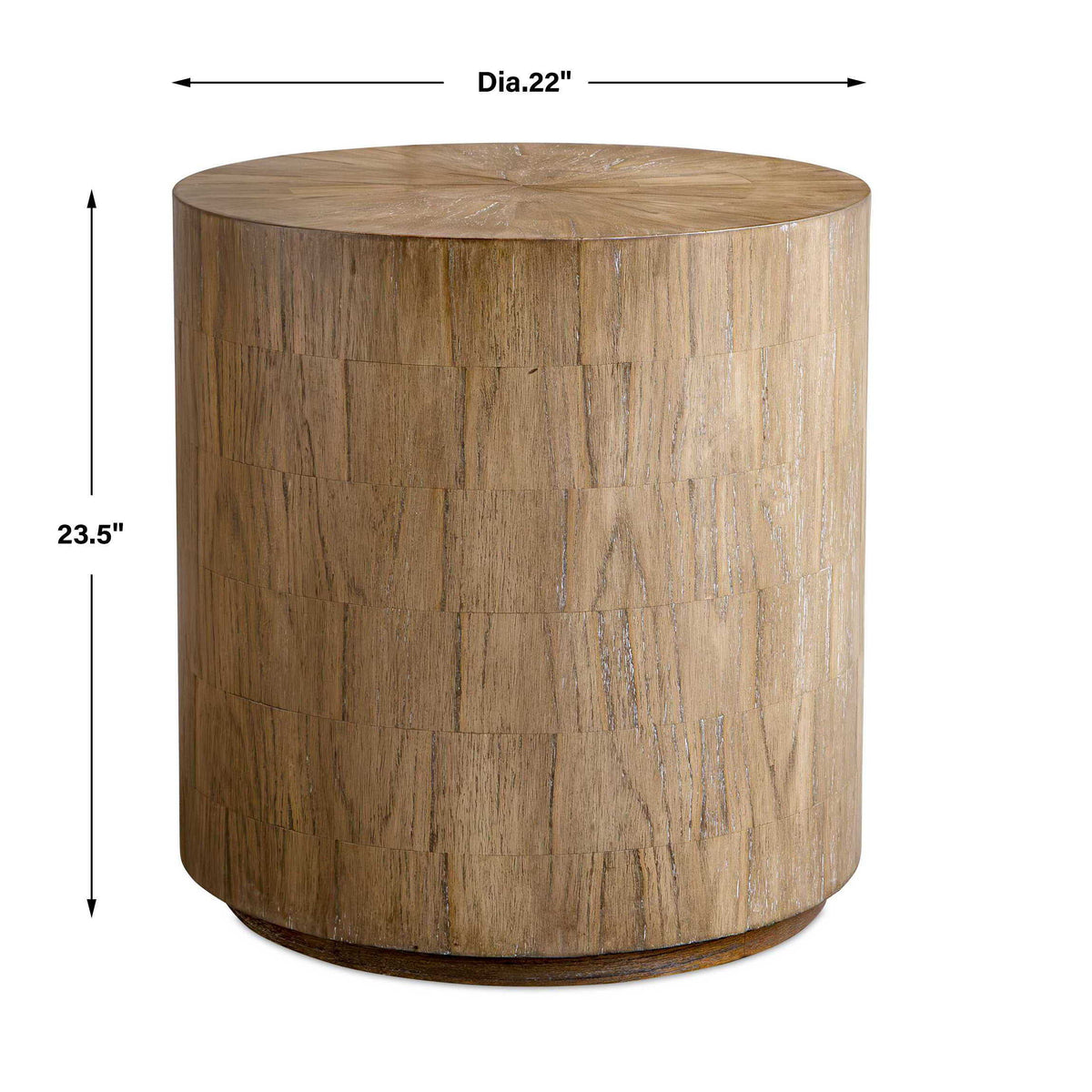 Nevis Wood Cylinder Side Table Woodtone - Light Brown by Uttermost - View 4