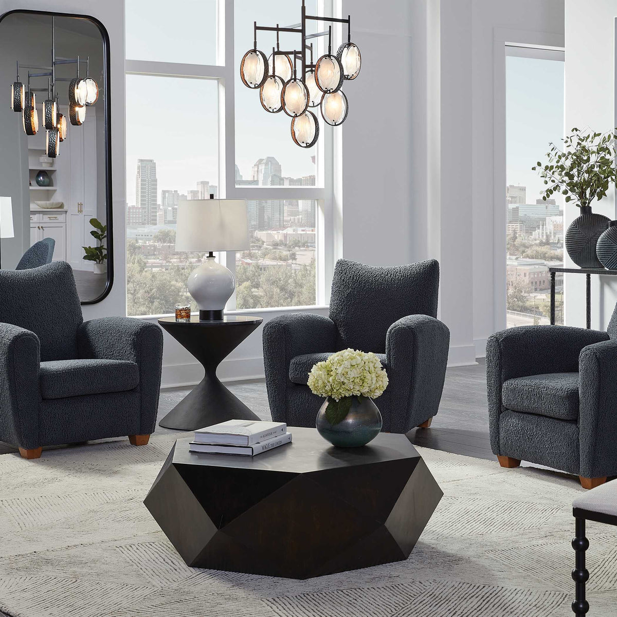 Teddy Slate Accent Chair - Dark Gray by Uttermost - View 4