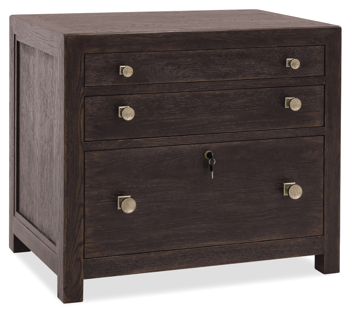 Driftwood Three Drawer Chest Burnt Timber - Dark Brown by Hooker Furniture - View 1