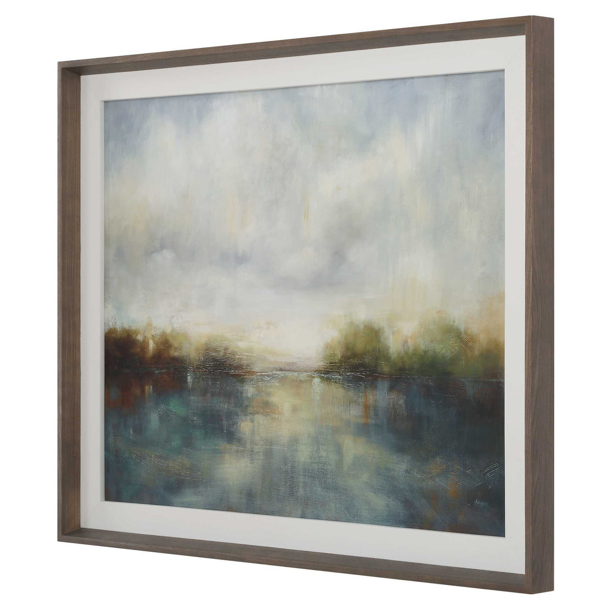 Blue Reverie Framed Abstract Lake Print - Light Brown by Uttermost - View 4