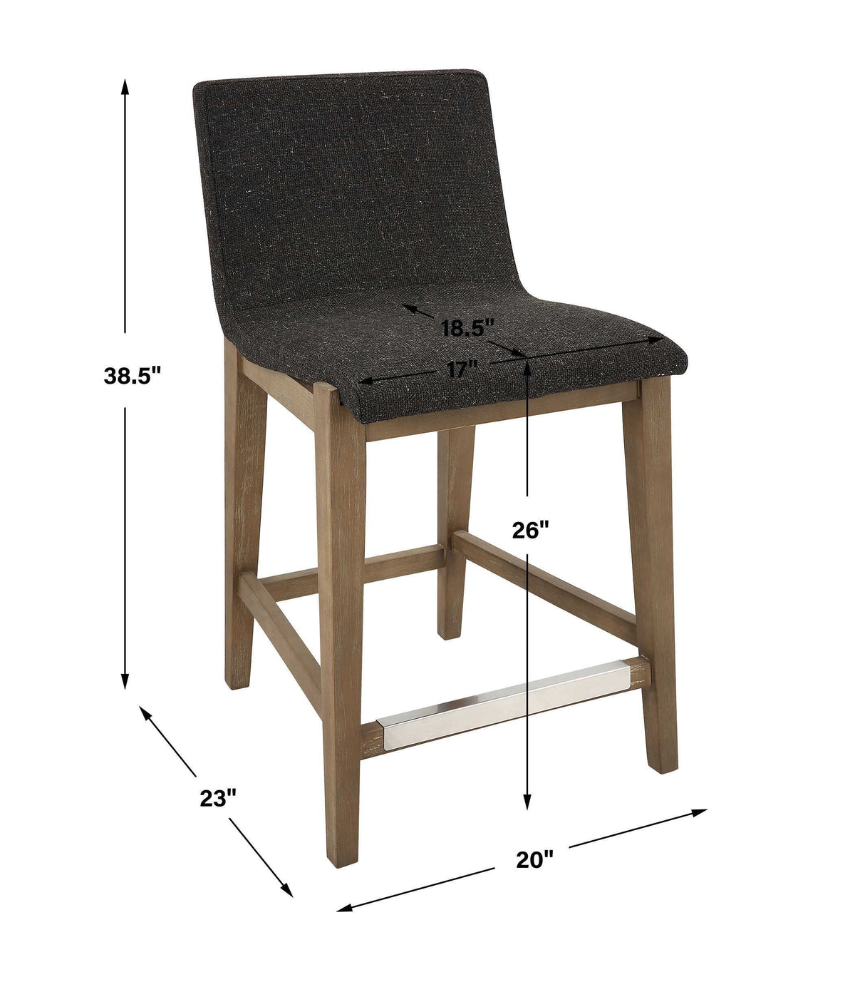 Klemens Counter Stool Chocolate - Dark Brown by Uttermost - View 8