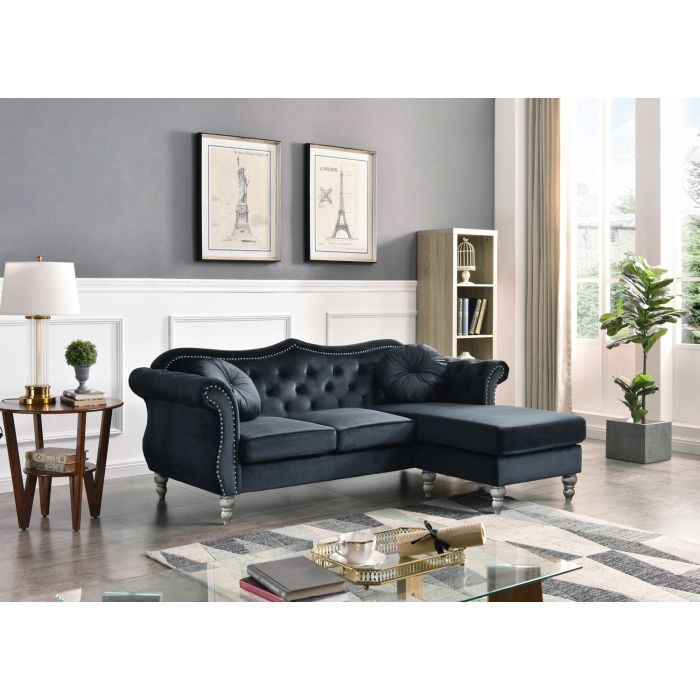 Glory Furniture Hollywood G0663B-SC Sofa Chaise , BLACK - sold by Home Elegance USA