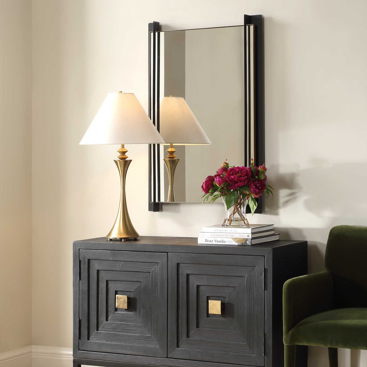 Cunene Industrial Wall Mirror - Black by Uttermost - View 2