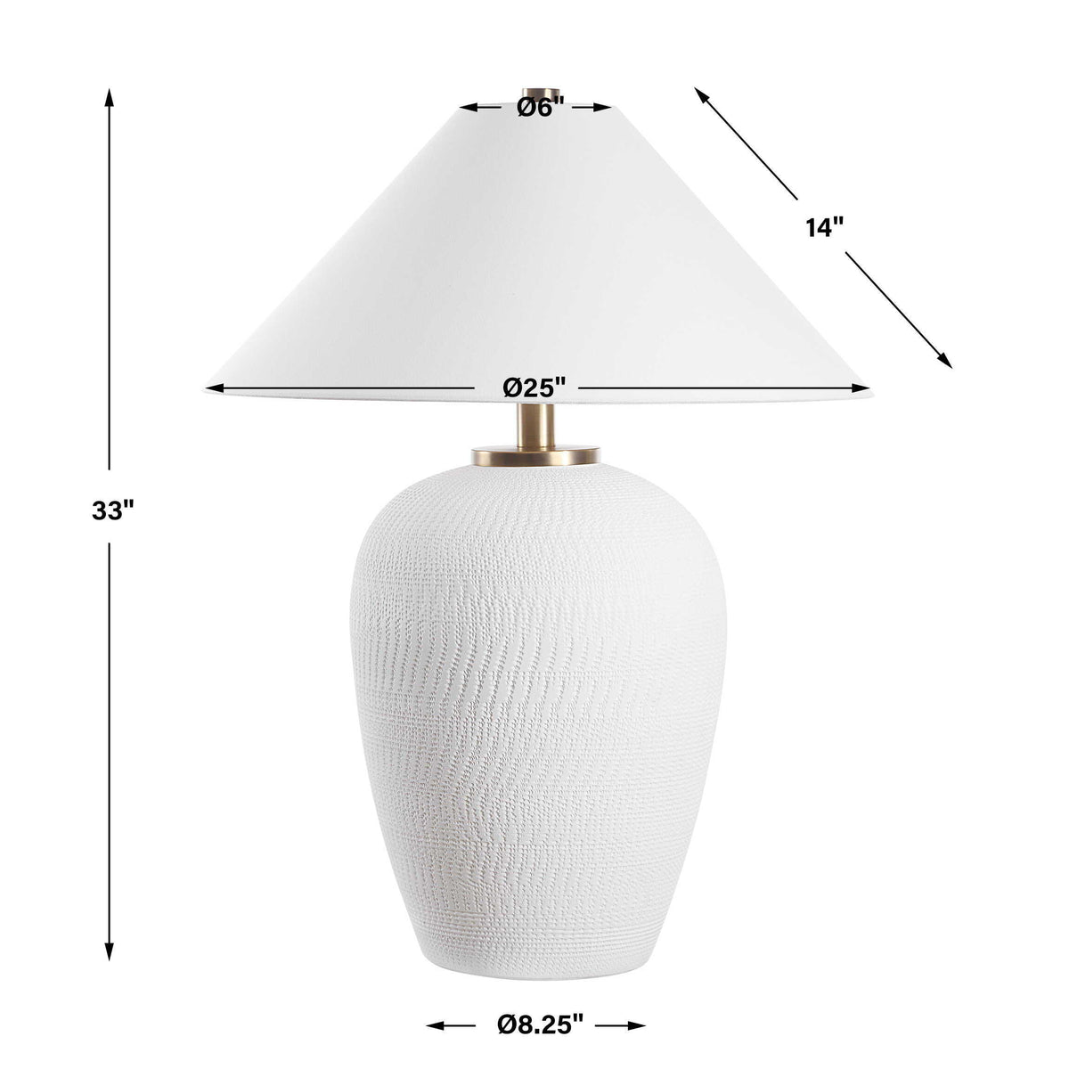 Merriton Matt White Table Lamp by Uttermost - View 7