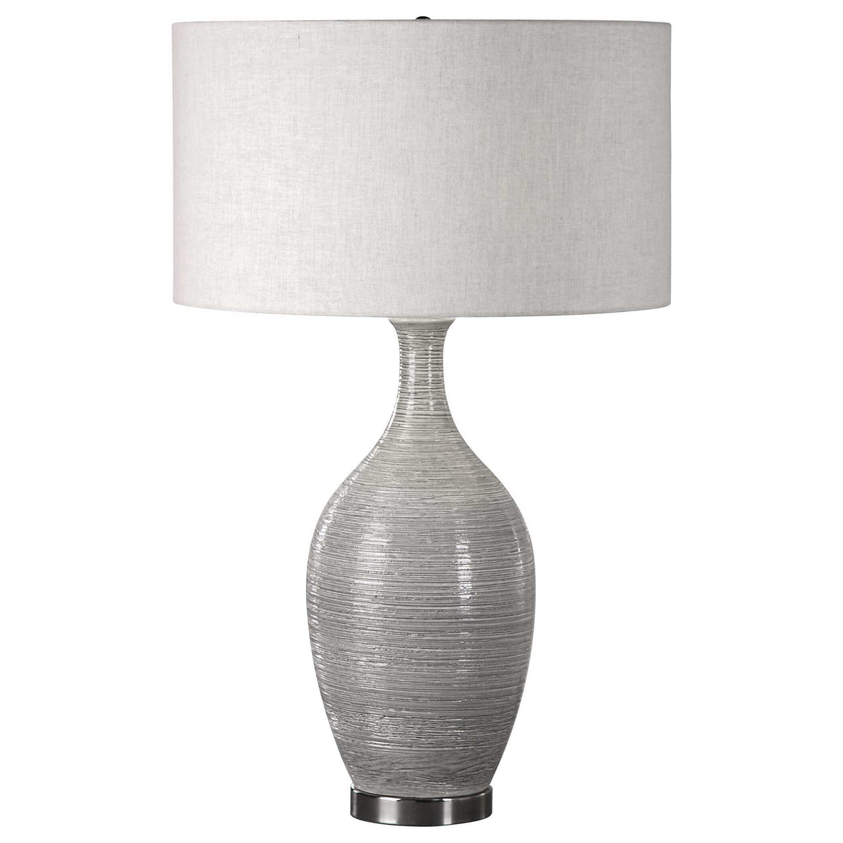 Dinah Textured Table Lamp - Gray / Beige by Uttermost - View 4