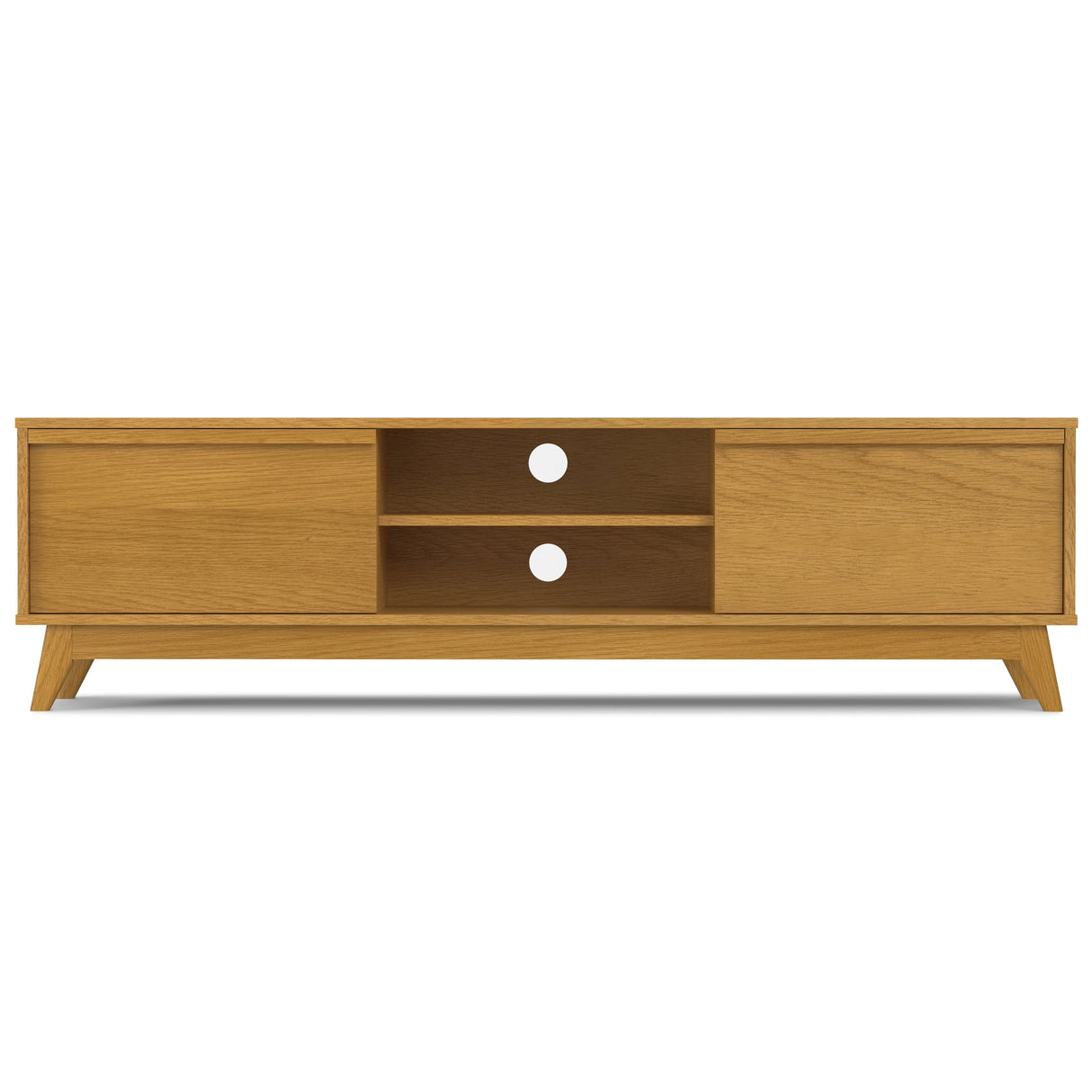 Lennon 72 inch Wide Solid Wood Low TV Stand in Oak For TVs up to 80 inches - sold by Home Elegance USA