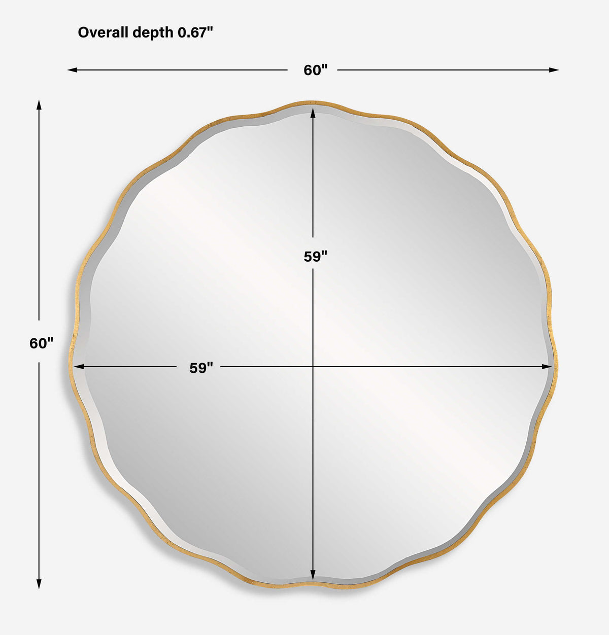 Aneta Large Round Mirror - Gold by Uttermost - View 8