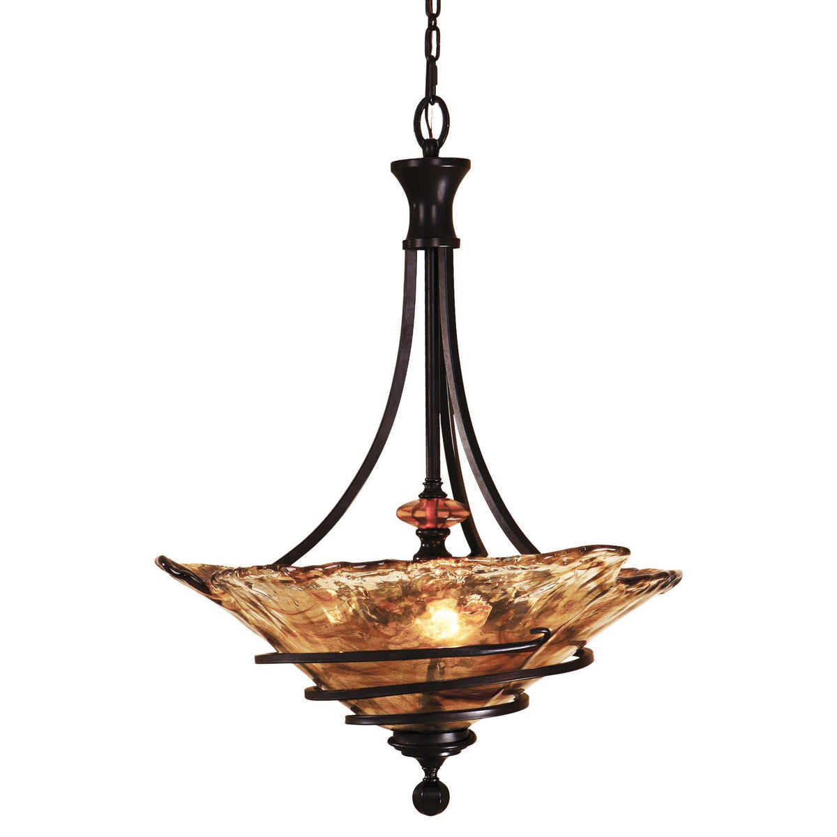 Vitalia 3 Light Pendant Oil Rubbed Bronze - Bronze / Light Brown by Uttermost - View 1