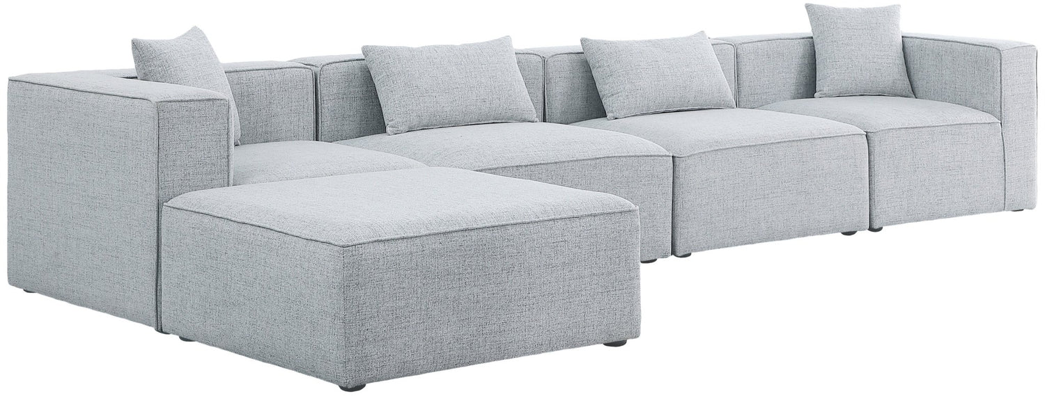 Cube - Modular Sectional 5 Piece - Gray - Fabric | Home Elegance USA
