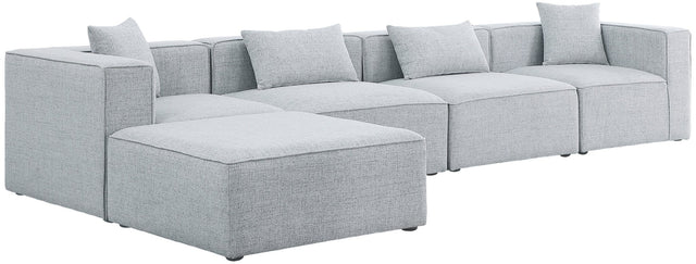 Cube - Modular Sectional 5 Piece - Gray - Fabric | Home Elegance USA