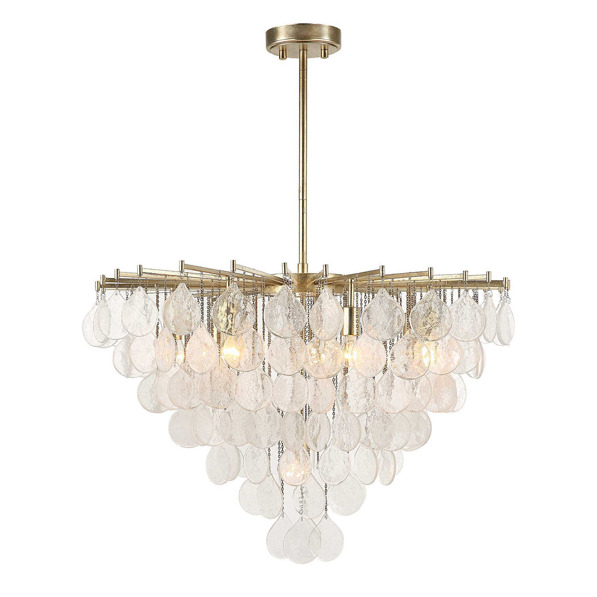Goccia 8 Light Tear Drop Glass Pendant - Gold by Uttermost - View 4