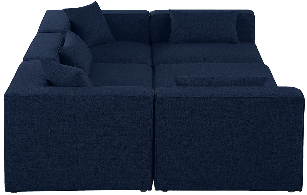 Cube - Modular Sectional 6 Piece - Navy - Fabric | Home Elegance USA