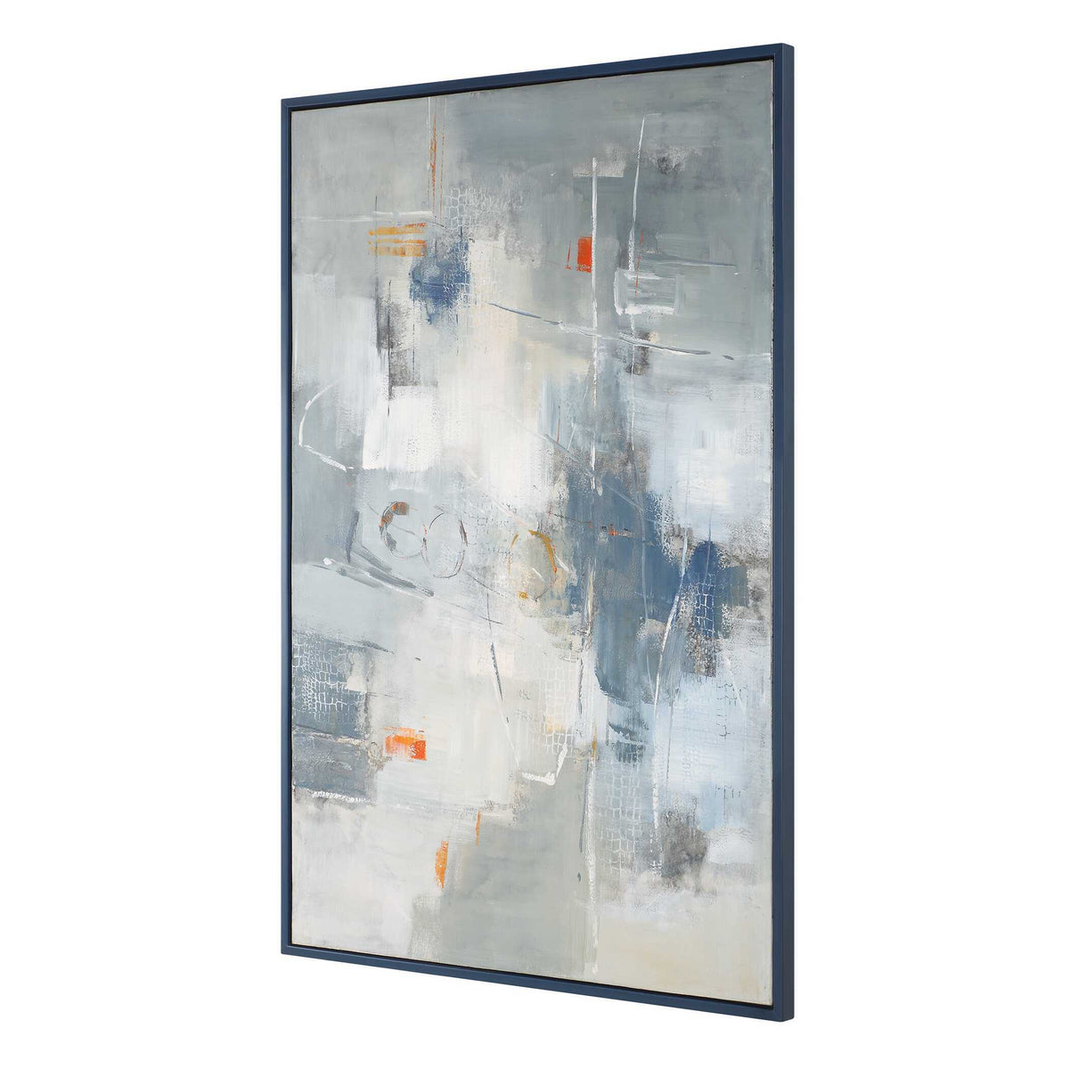 Blueprint Hand Painted Modern Art Black / Blue / Gold / Gray / Orange / White - Blue / Gray by Uttermost - View 3
