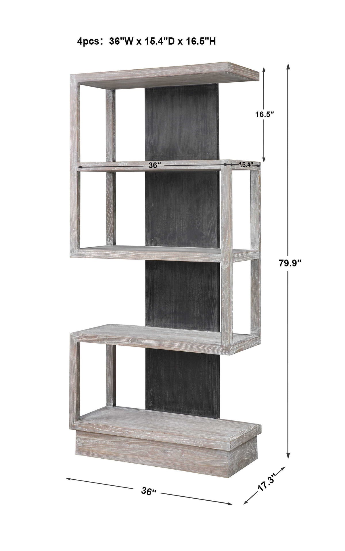 Nicasia Modern Etagere - Silver / Dark Gray by Uttermost - View 8