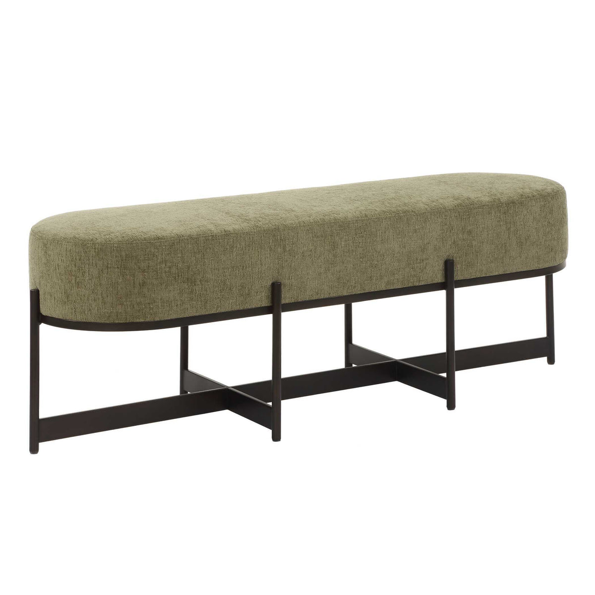 Merino Fabric Bench Moss - Green by Uttermost - View 5