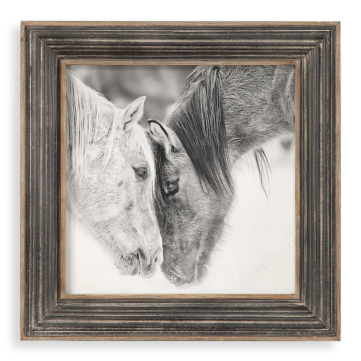 Custom Black And White Horses Print - Dark Brown / Silver by Uttermost - View 1