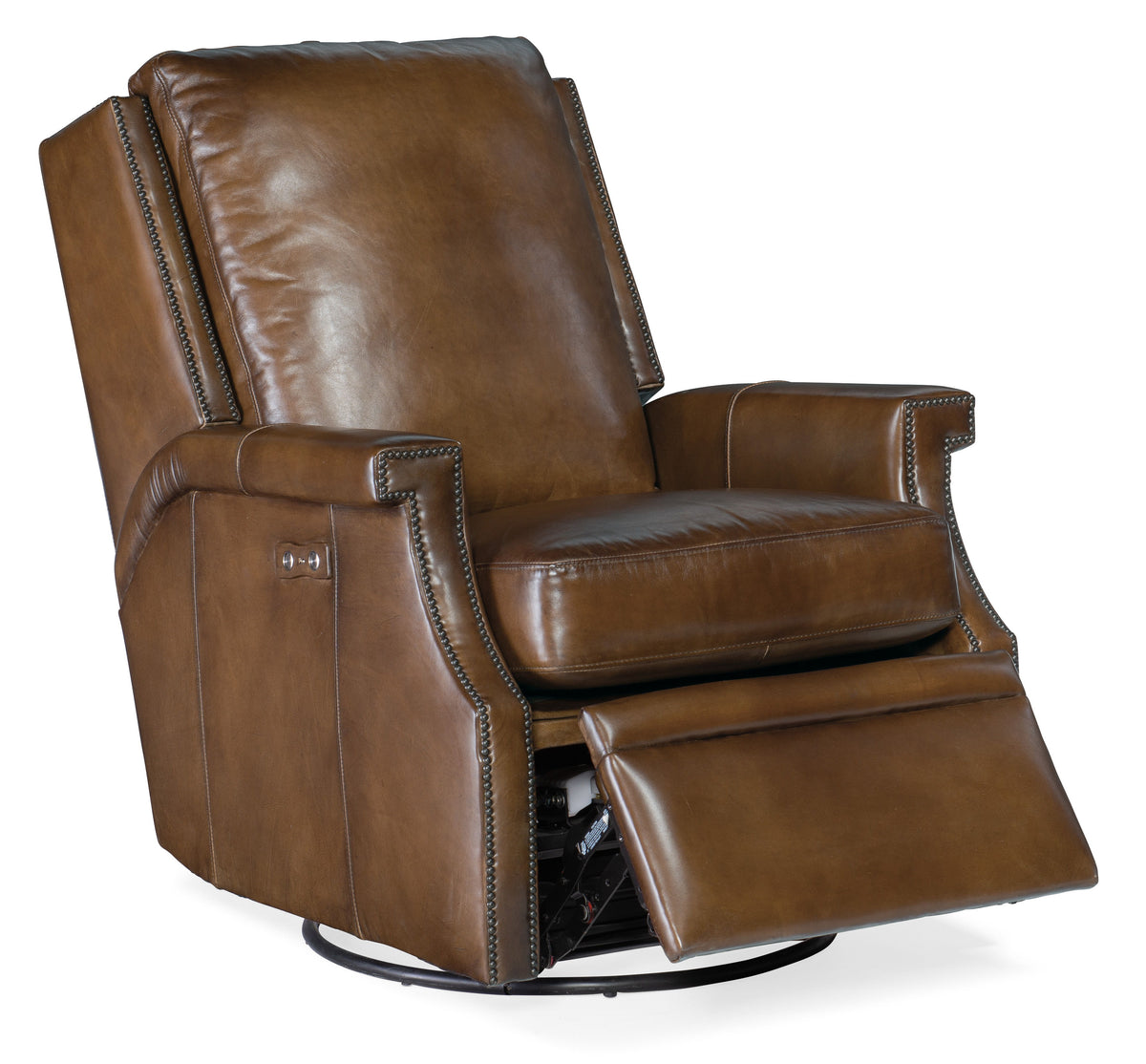Collin Power Swivel Glider Recliner - Dark Brown by Hooker Furniture - View 4