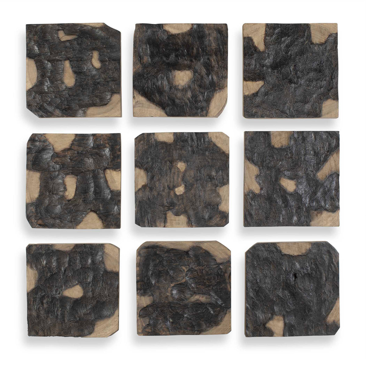 Ignite Wood Wall Decor (Set of 9) Black / Woodtone - Black / Light Brown by Uttermost - View 1