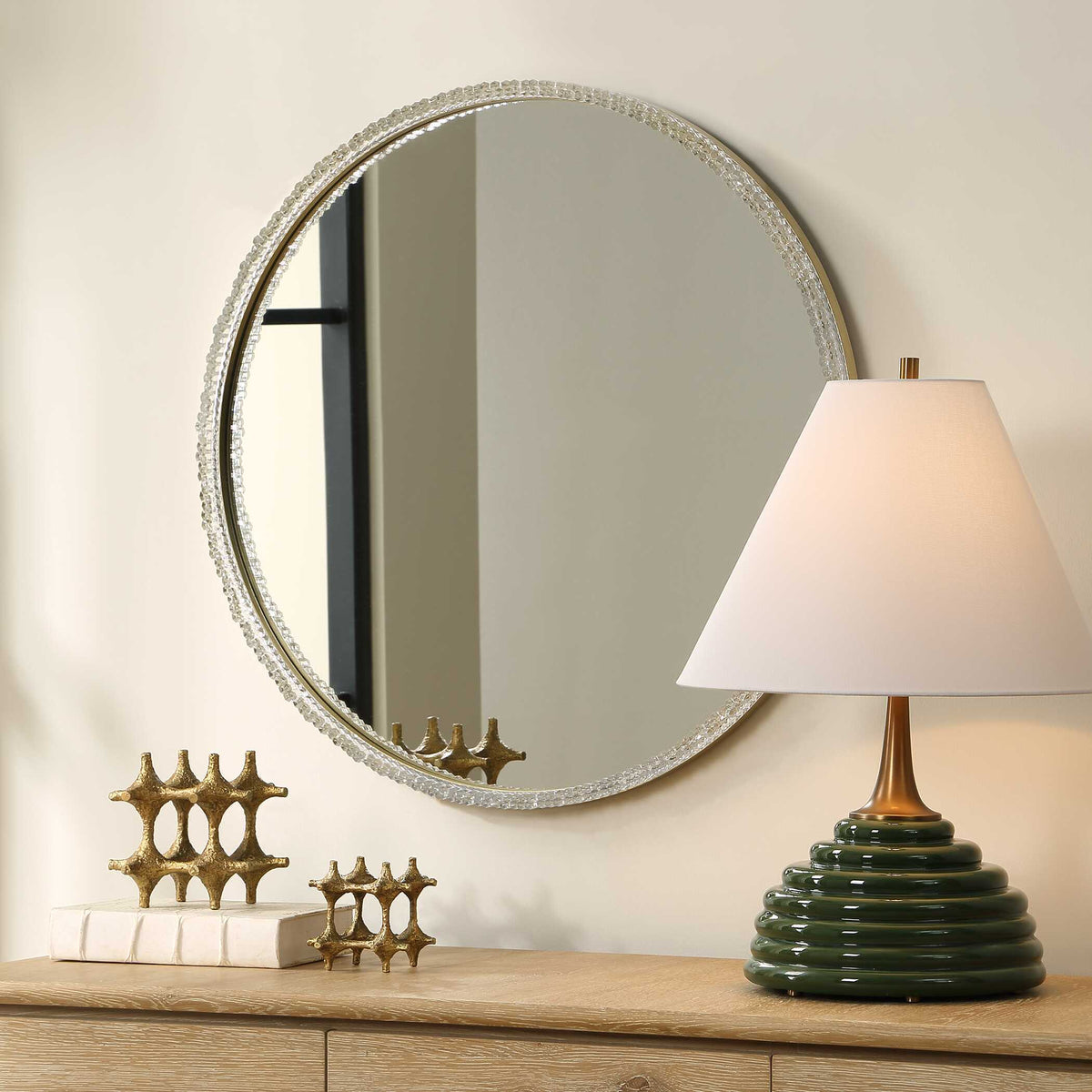 Break The Ice Round Mirror Gold - Silver by Uttermost - View 3
