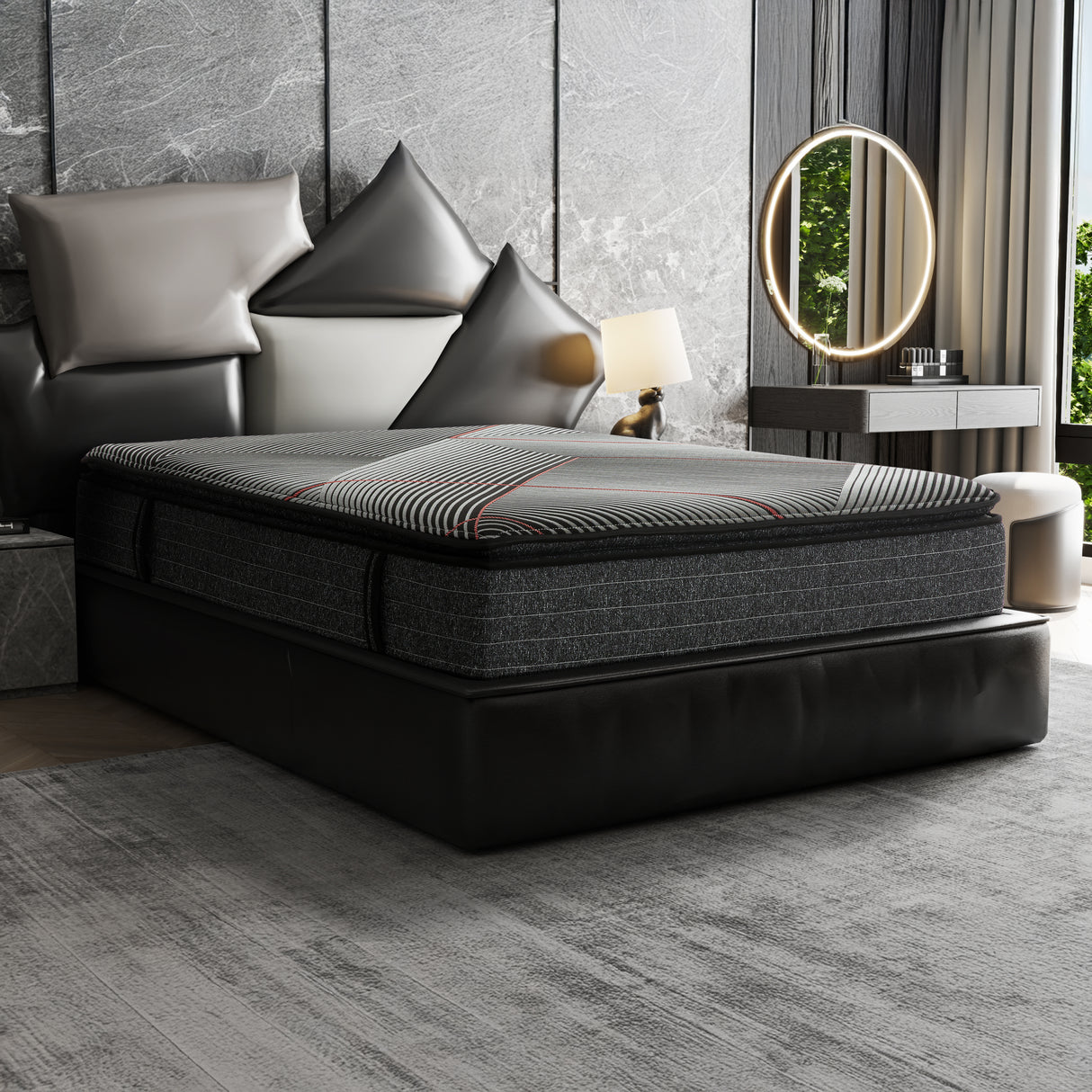 California King Size 13 Inch Gel Memory Foam Hybrid Mattress with Pocket Coils, Cooling & Edge Support