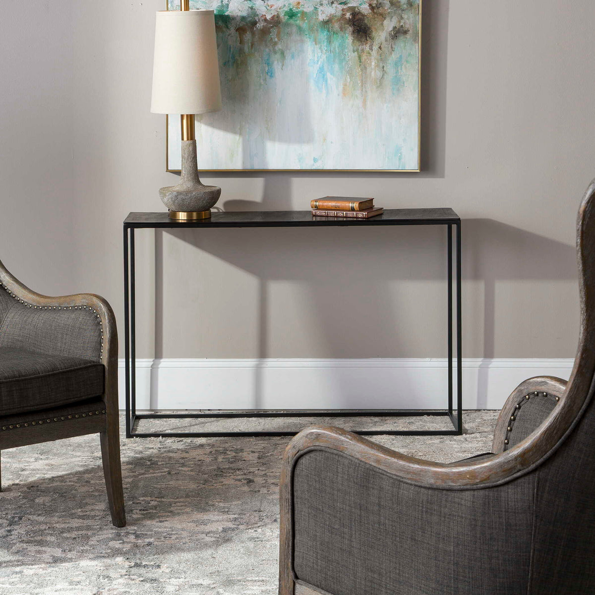 Coreene Industrial Console Table - Black by Uttermost - View 2