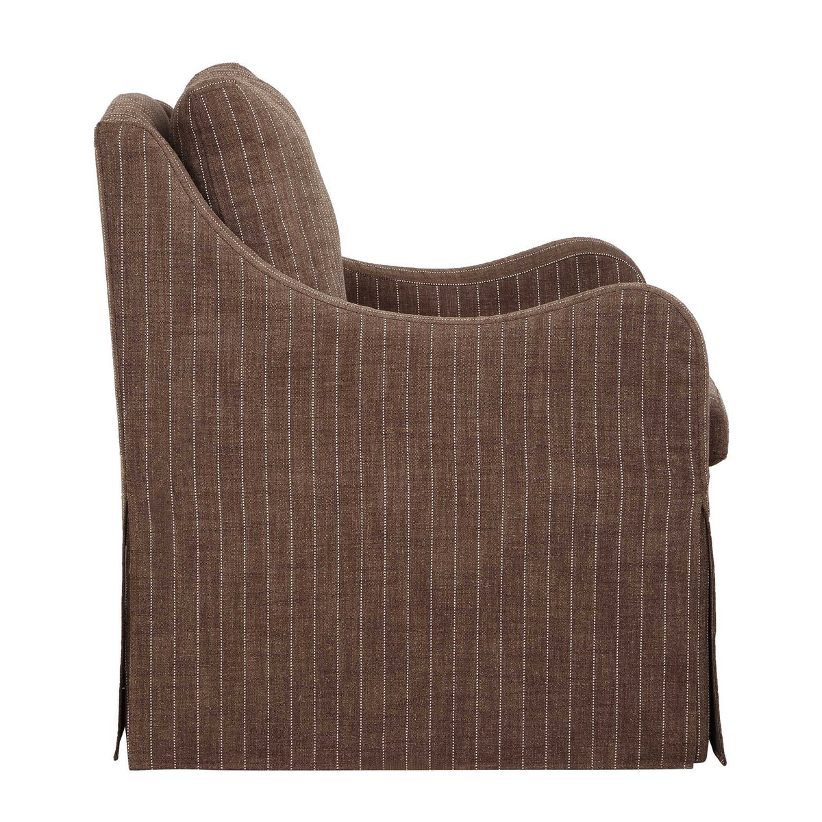 Luisa Pinstripe Swivel Chair - Dark Brown by Uttermost - View 5
