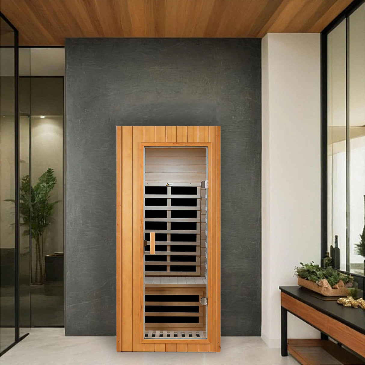 Hemlock One-Person Far Infrared Roof-Embedded Indoor Sauna Room - sold by Home Elegance USA
