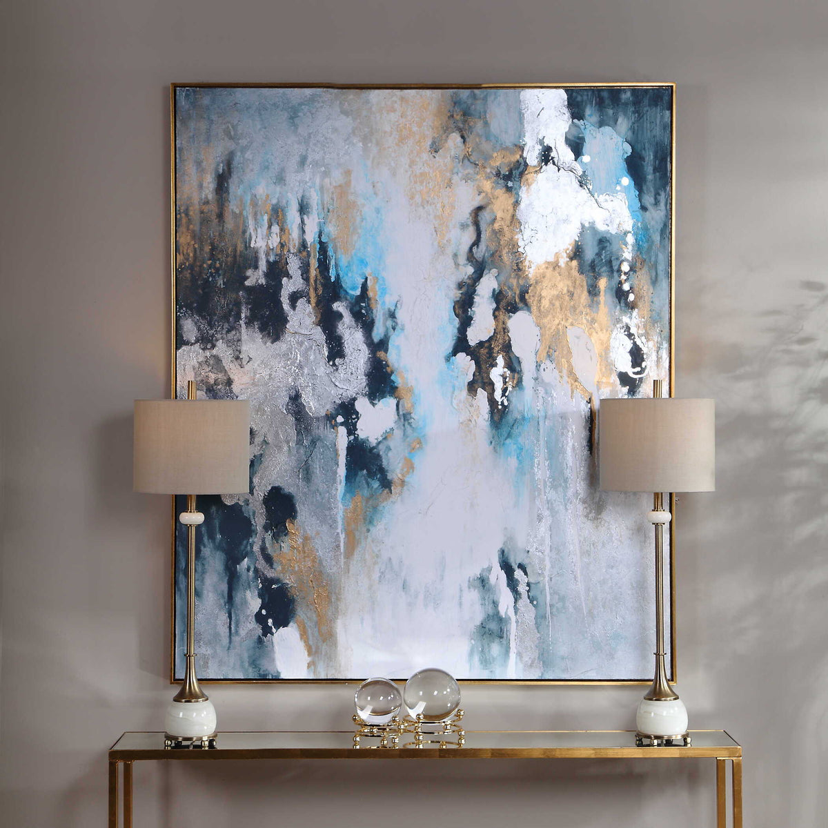 Stormy Seas Seas Hand Painted Canvas - Blue by Uttermost - View 4
