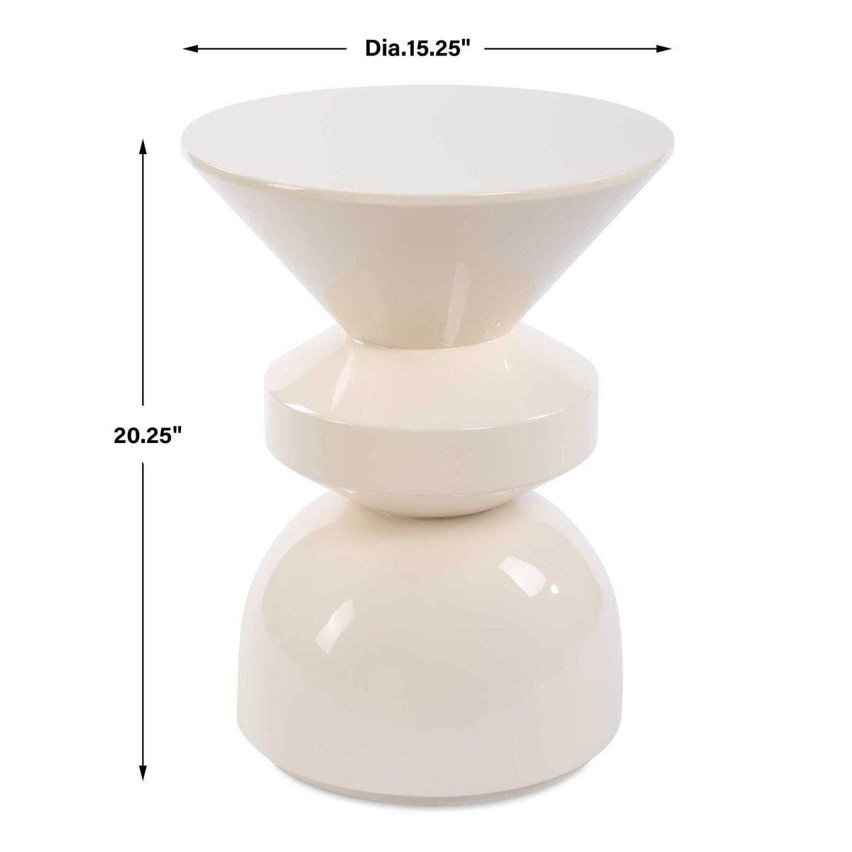 Lyford Modern Accent Table - White by Uttermost - View 7