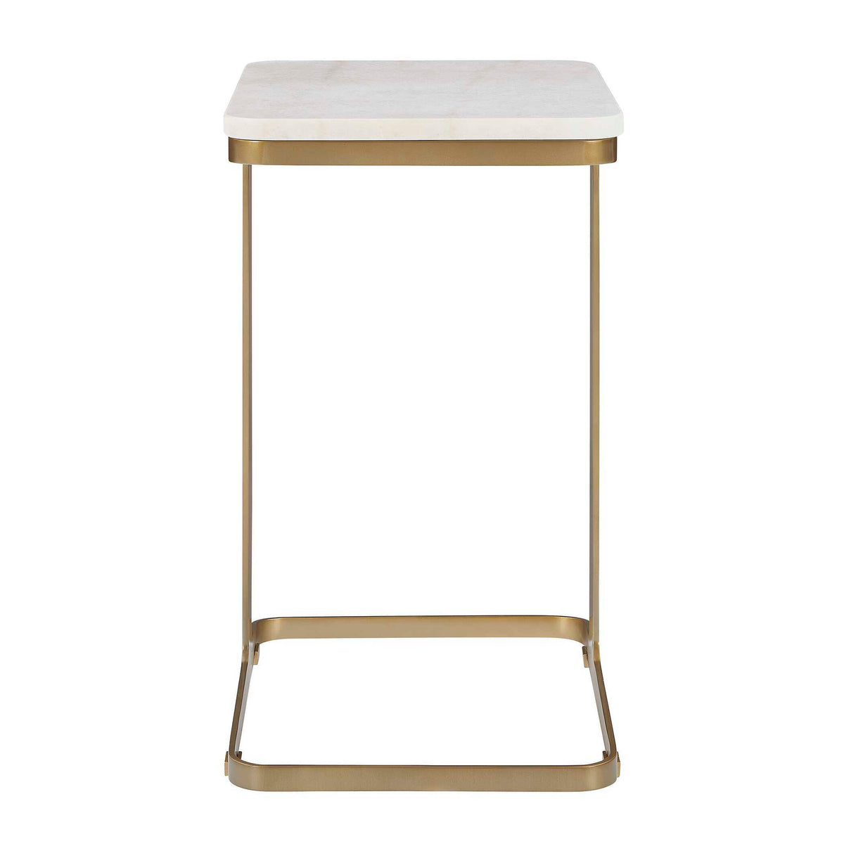 Tylan Marble Accent Table Brass / White - Gold / White by Uttermost - View 4