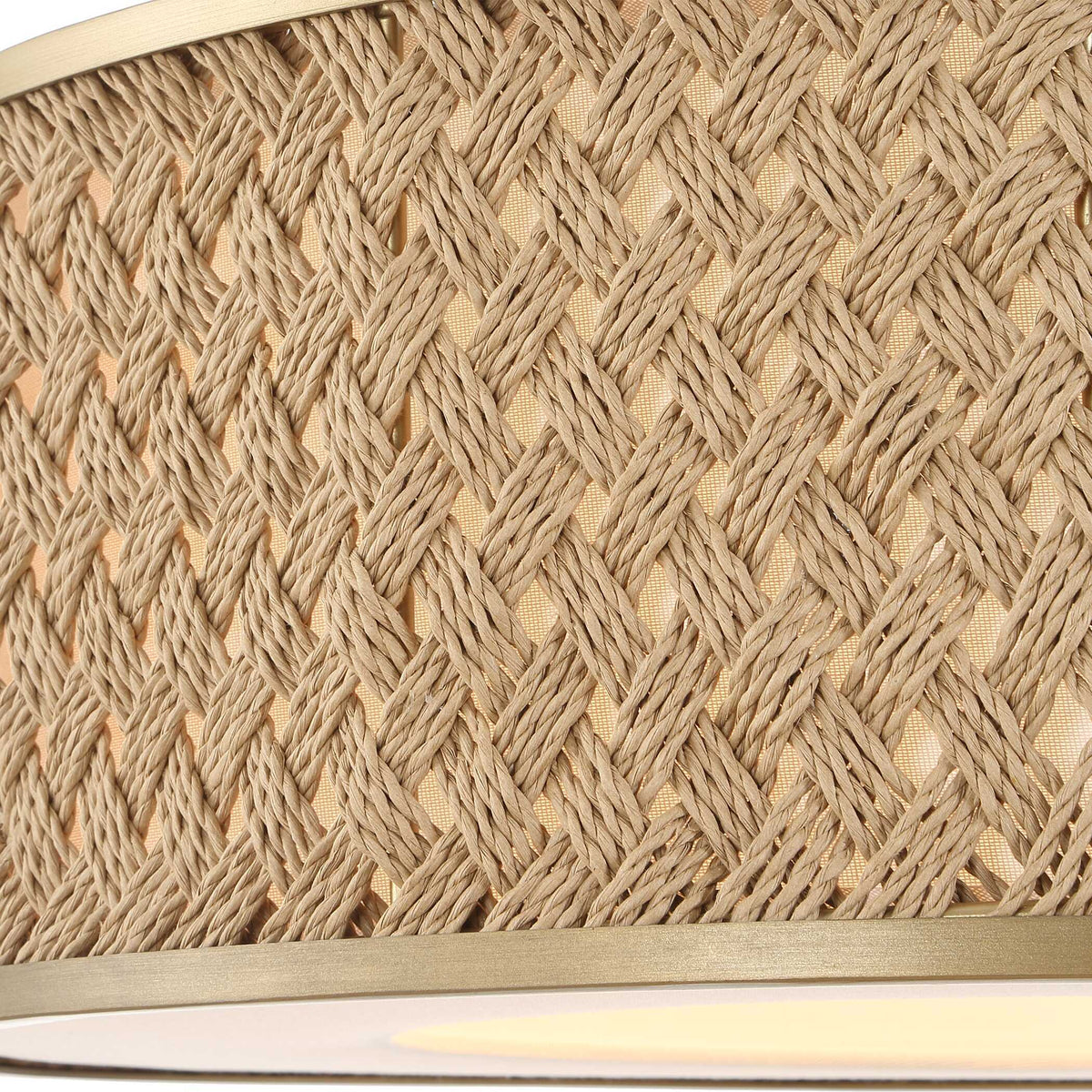 Pinchot 4 Light Rattan Drum Pendant - Light Brown by Uttermost - View 8