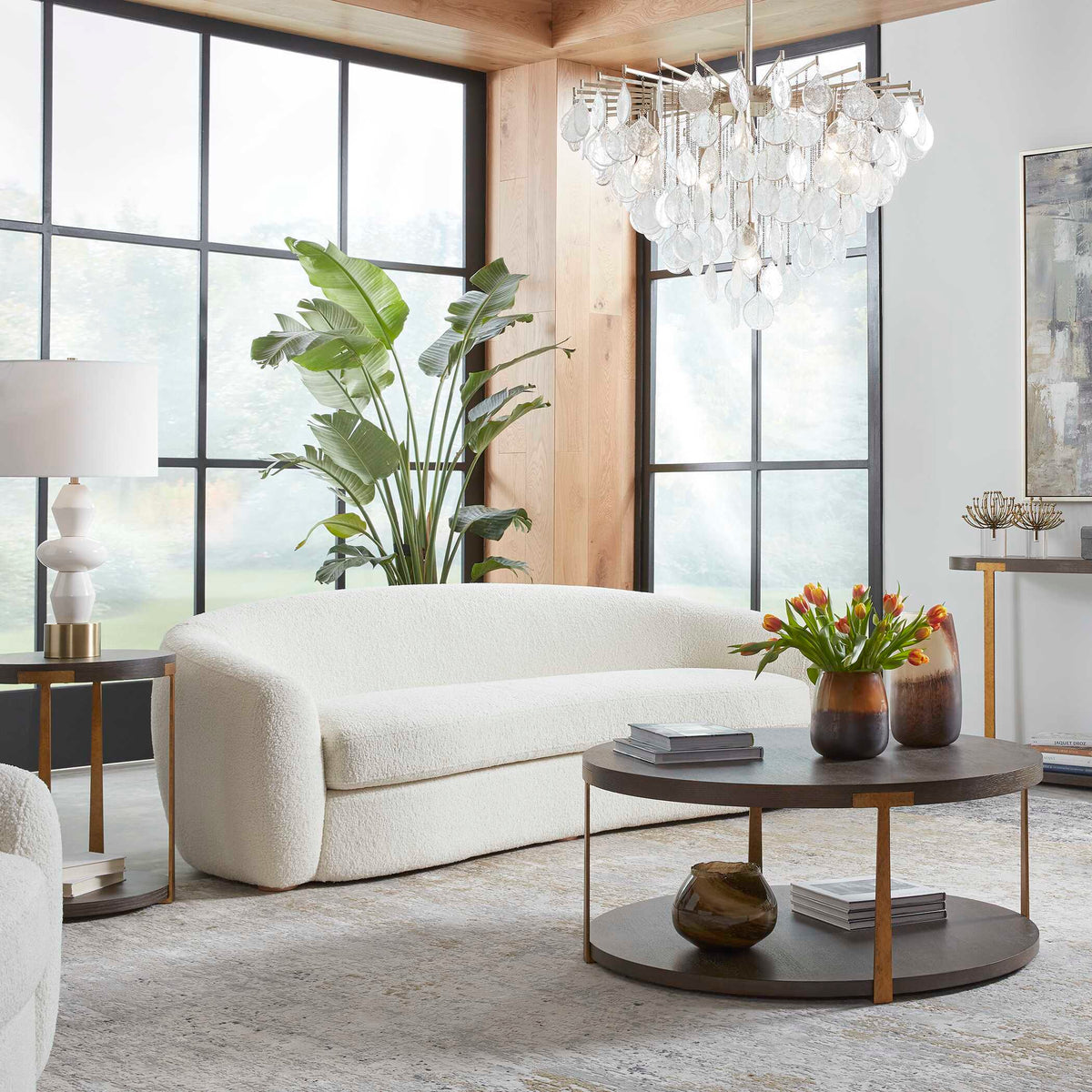 Capra Art Deco White Sofa by Uttermost - View 9