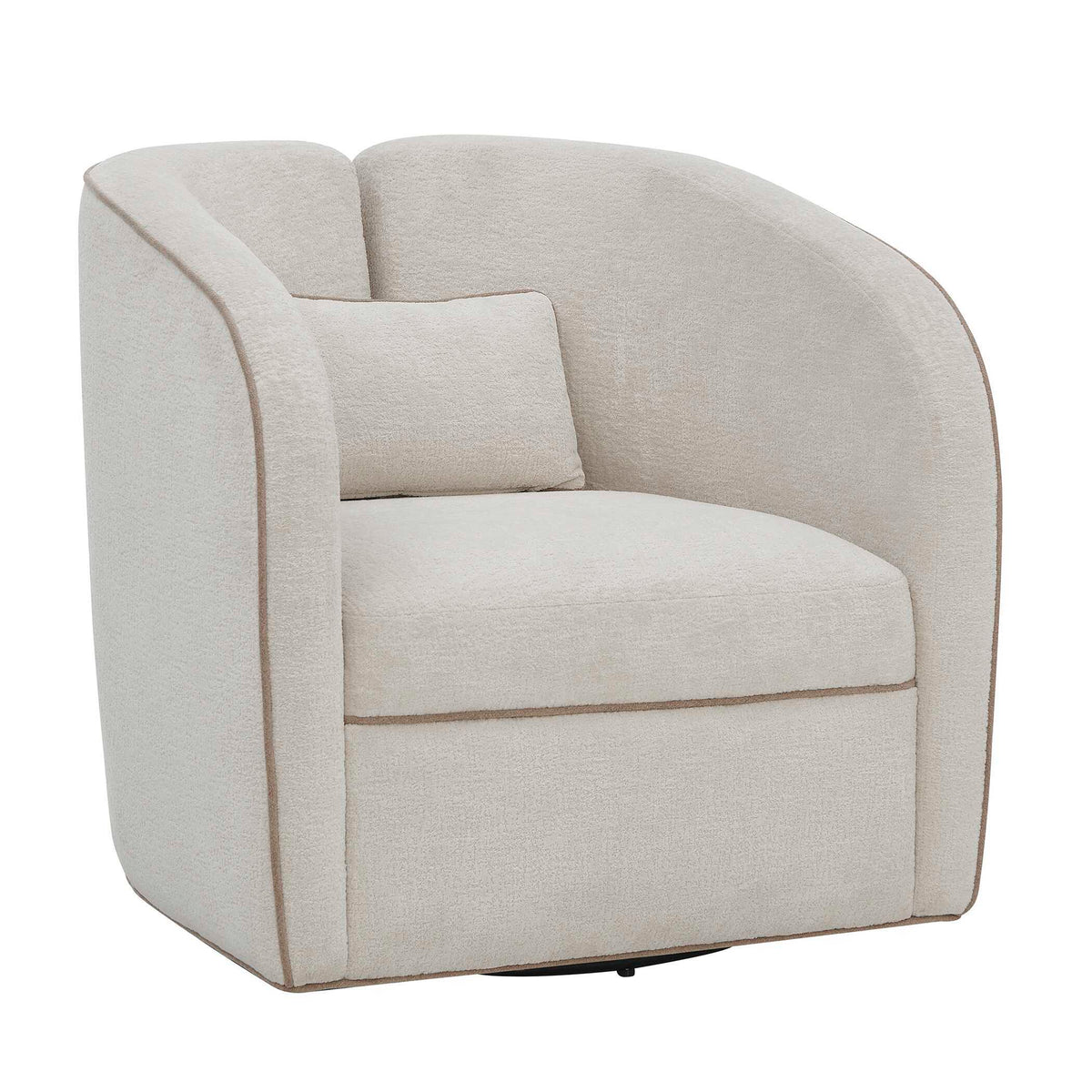 Vega Ecru Swivel Chair White - Beige by Uttermost - View 4