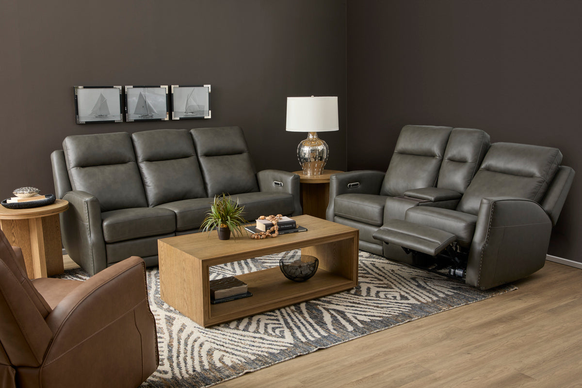 Maxwell Power Reclining Sofa With Power Headrests And Lumbar - Cinder | Flexsteel