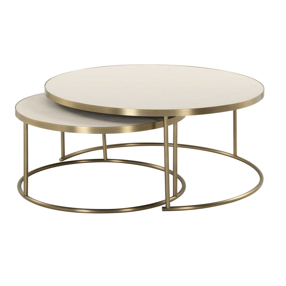 Aragon Nesting Coffee Tables (Set of 2) - Gold / White by Uttermost - View 4