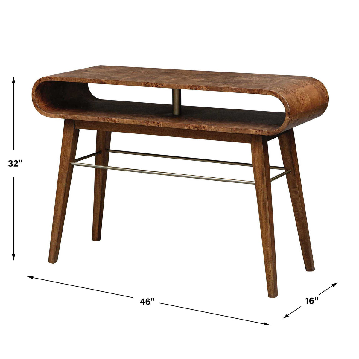 Ledger Mid-Century Console Table Woodtone - Dark Brown by Uttermost - View 9