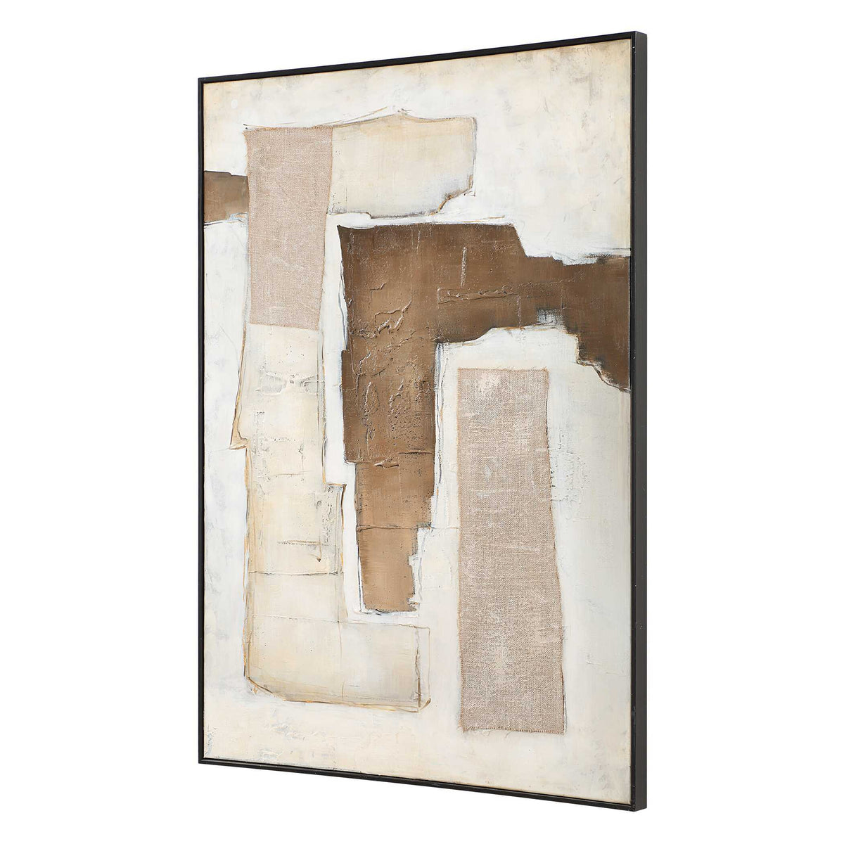 Interference Hand Painted Canvas - Dark Brown by Uttermost - View 3